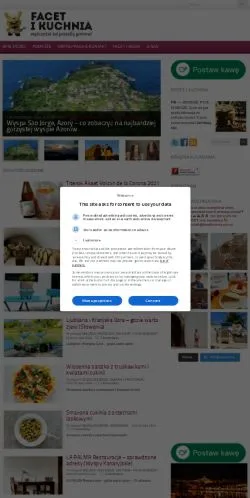 Anteprima del sito Facet I Kuchnia, media di Polonia per articoli sponsorizzati