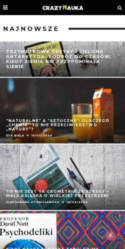 Anteprima del sito Crazy Nauka, media di Polonia per articoli sponsorizzati