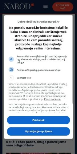 スポンサード記事向けのクロアチアメディア、Narodのサイトプレビュー