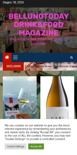 Anteprima del sito Bellunotoday Drink & Food Magazine, media di Italia per articoli sponsorizzati