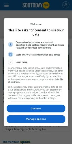 Anteprima del sito SOOToday, media di Stati Uniti per articoli sponsorizzati