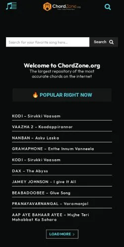 Preview of the ChordZone website, a media outlet in United States for sponsored articles