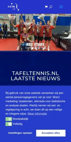 스폰서 기사용 네덜란드 매체 Tafeltennis 사이트 미리보기