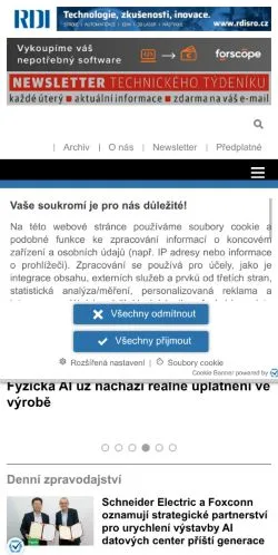 Aperçu du site Technický Týdeník, média de Tchéquie pour articles sponsorisés