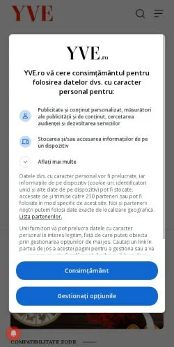 Vorschau der Website YVE, Medium aus Rumänien für gesponserte Artikel