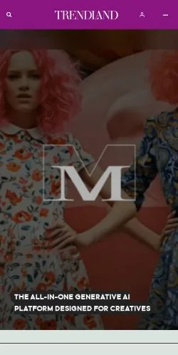 Förhandsvisning av webbplatsen Trendland, medium i USA för sponsrade artiklar