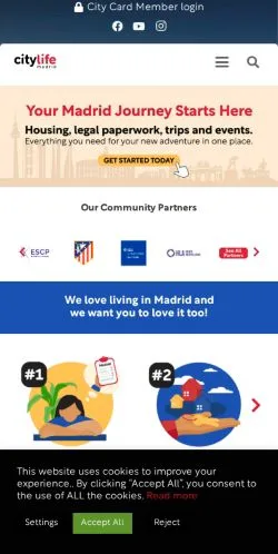 Podgląd witryny Citylife Madrid, medium z kraju Stany Zjednoczone do artykułów sponsorowanych