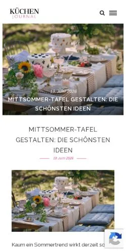 Preview of the KÜCHEN JOURNAL website, a media outlet in Germany for sponsored articles