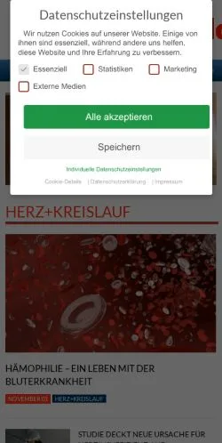Podgląd witryny Das Medizinblog, medium z kraju Niemcy do artykułów sponsorowanych