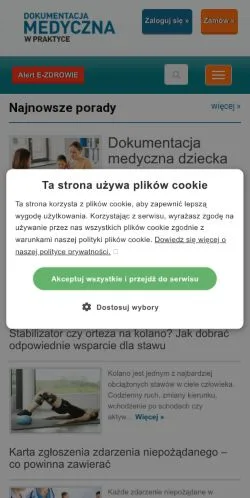 스폰서 기사용 폴란드 매체 Dokumentacja medyczna w praktyce 사이트 미리보기