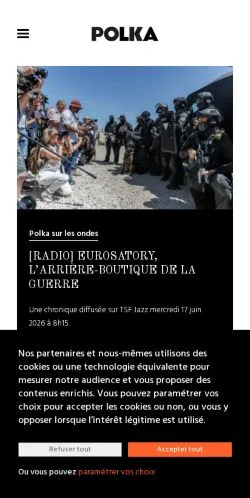Anteprima del sito PolkaMagazine, media di Francia per articoli sponsorizzati