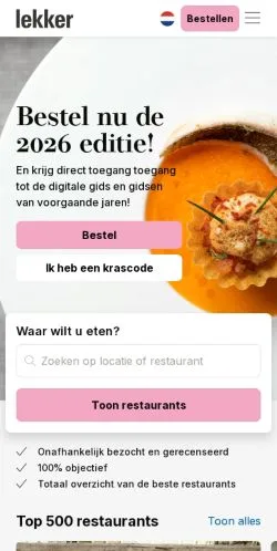 Anteprima del sito Lekker, media di Paesi Bassi per articoli sponsorizzati
