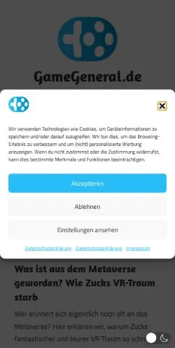 Forhåndsvisning af GameGeneral, medie fra Tyskland til sponsorerede artikler