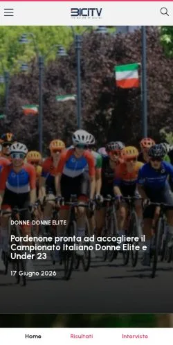 Forhåndsvisning av nettstedet BICITV, medium fra Italia for sponsede artikler