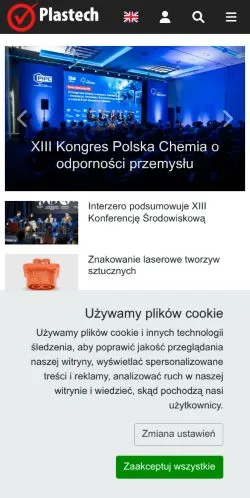 Preview of the Plastech website, a media outlet in Poland for sponsored articles