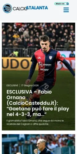 Podgląd witryny CalcioAtalanta, medium z kraju Włochy do artykułów sponsorowanych