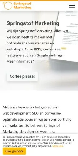 Podgląd witryny Springstof Marketing, medium z kraju Holandia do artykułów sponsorowanych