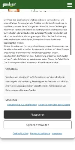 Anteprima del sito Gesund, media di Austria per articoli sponsorizzati