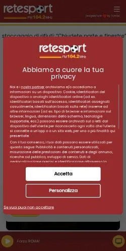 Anteprima del sito Retesport, media di Italia per articoli sponsorizzati