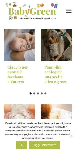 Podgląd witryny BabyGreen, medium z kraju Włochy do artykułów sponsorowanych