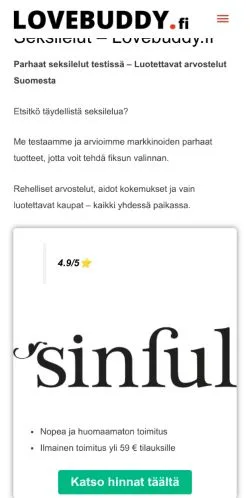 Anteprima del sito Lovebuddy, media di Finlandia per articoli sponsorizzati