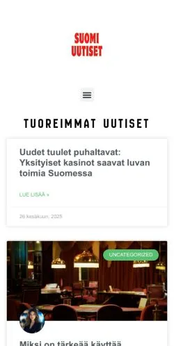Anteprima del sito Suomi Uutiset, media di Finlandia per articoli sponsorizzati