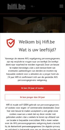 Anteprima del sito HiFi, media di Belgio per articoli sponsorizzati