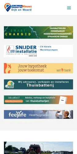 Podgląd witryny Dijk en Waard Nieuws, medium z kraju Holandia do artykułów sponsorowanych