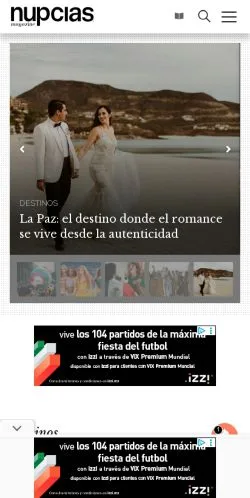 Anteprima del sito Nupcias & Bodas, media di Messico per articoli sponsorizzati