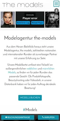 Forhåndsvisning av nettstedet the-models, medium fra Tyskland for sponsede artikler