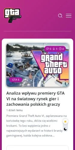 Vorschau der Website GTA, Medium aus Polen für gesponserte Artikel
