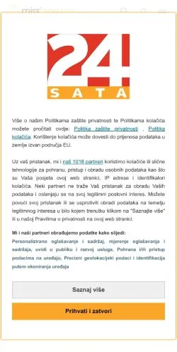 スポンサード記事向けのクロアチアメディア、Miss Zdravaのサイトプレビュー