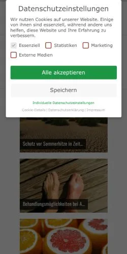 Podgląd witryny Gesundheitsweb, medium z kraju Niemcy do artykułów sponsorowanych