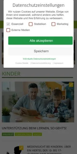 Anteprima del sito Familienwegweiser, media di Germania per articoli sponsorizzati