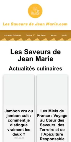Anteprima del sito Les saveurs de Jean Marie, media di Francia per articoli sponsorizzati