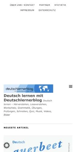 Anteprima del sito Deutsch lernen mit Deutschlernerblog, media di Germania per articoli sponsorizzati