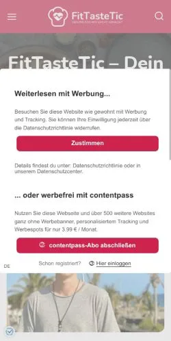 Preview of the FitTasteTic website, a media outlet in Germany for sponsored articles
