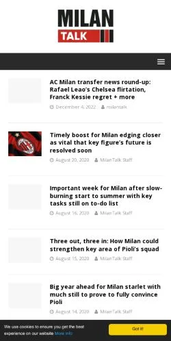 Preview of the Milan Talk website, a media outlet in United Kingdom for sponsored articles