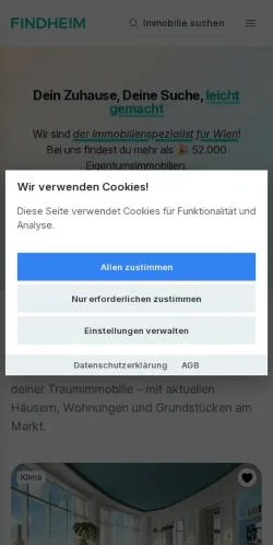 Aperçu du site Findheim, média de Autriche pour articles sponsorisés