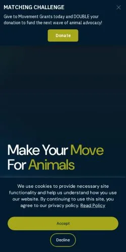 Anteprima del sito Animal Charity Evaluators, media di Stati Uniti per articoli sponsorizzati