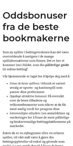 スポンサード記事向けのノルウェーメディア、betresultat.comのサイトプレビュー