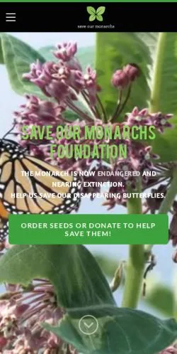 スポンサード記事向けのアメリカ合衆国メディア、Save Our Monarchsのサイトプレビュー