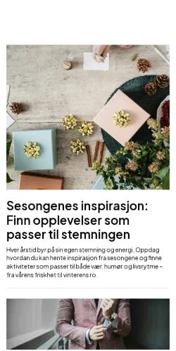 Vista previa del sitio unikeopplevelser.com, medio de Noruega para artículos patrocinados