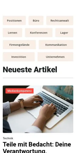 Vista previa del sitio unternehmenideen.de, medio de Alemania para artículos patrocinados
