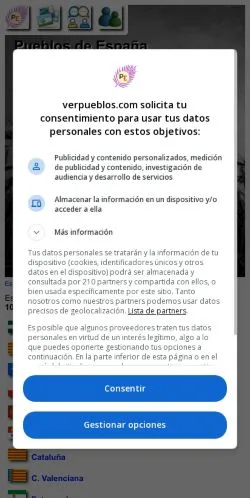 Podgląd witryny Pueblos de España, medium z kraju Hiszpania do artykułów sponsorowanych