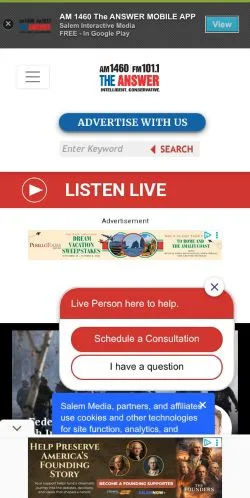 Forhåndsvisning af AM 1460 The Answer, medie fra USA til sponsorerede artikler