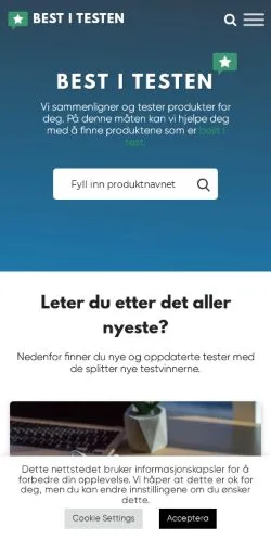 Anteprima del sito Best I Test, media di Norvegia per articoli sponsorizzati