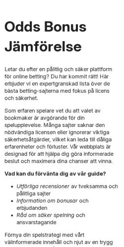Anteprima del sito bettingtestet.se, media di Svezia per articoli sponsorizzati