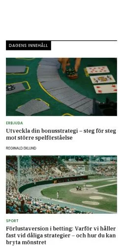 Anteprima del sito casinospinn.se, media di Svezia per articoli sponsorizzati