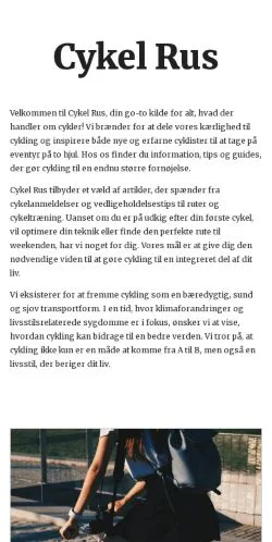 スポンサード記事向けのデンマークメディア、cykelrus.dkのサイトプレビュー